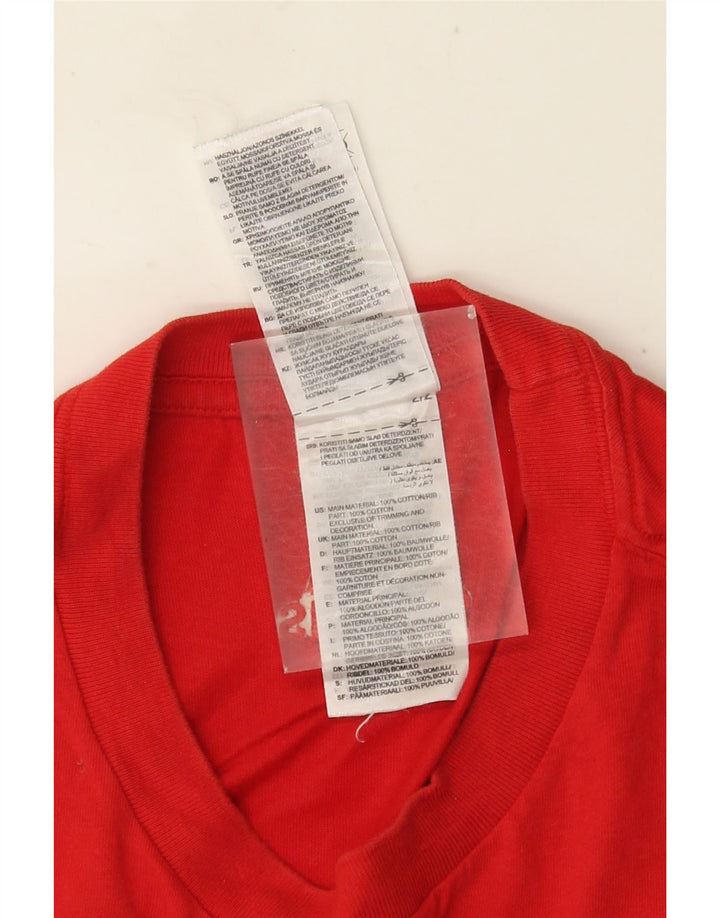 ADIDAS Mens Graphic T-Shirt Top Pequeno Algodão Vermelho
