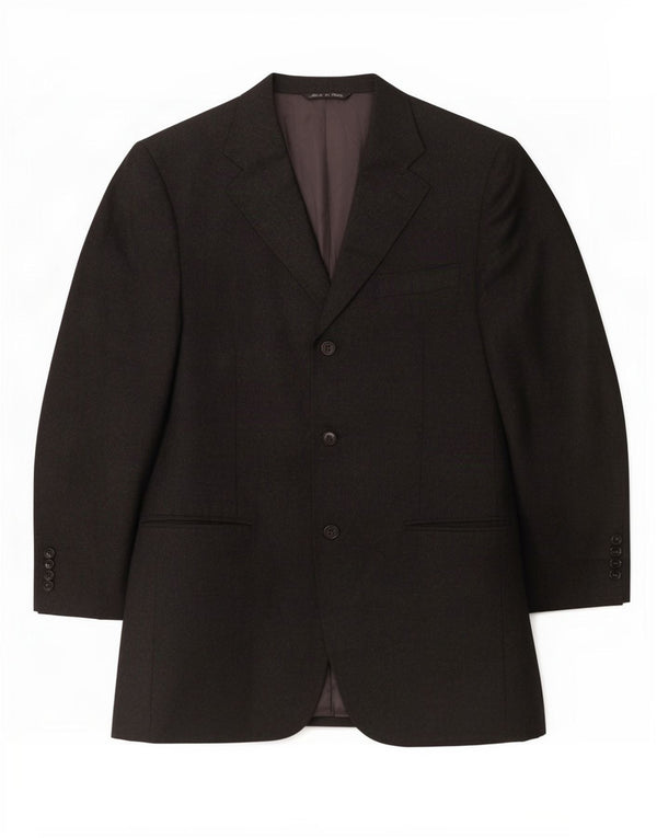 Jaqueta Blazer Masculina Canali com 3 Botões IT 48 Lã Virgem Preta Média