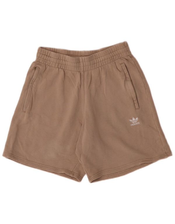 Adidas Mens Casual Shorts Pequeno Bege Algodão