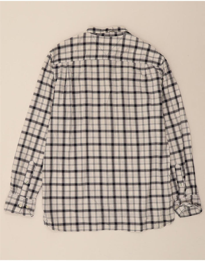 TOMMY HILFIGER Mens Custom Fit Shirt Large White Check Cotton Vintage Tommy Hilfiger and Second-Hand Tommy Hilfiger from Messina Hembry 