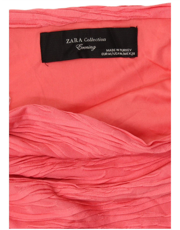 Vestido bodycon sem alças feminino Zara Reino Unido 14 poliéster rosa médio