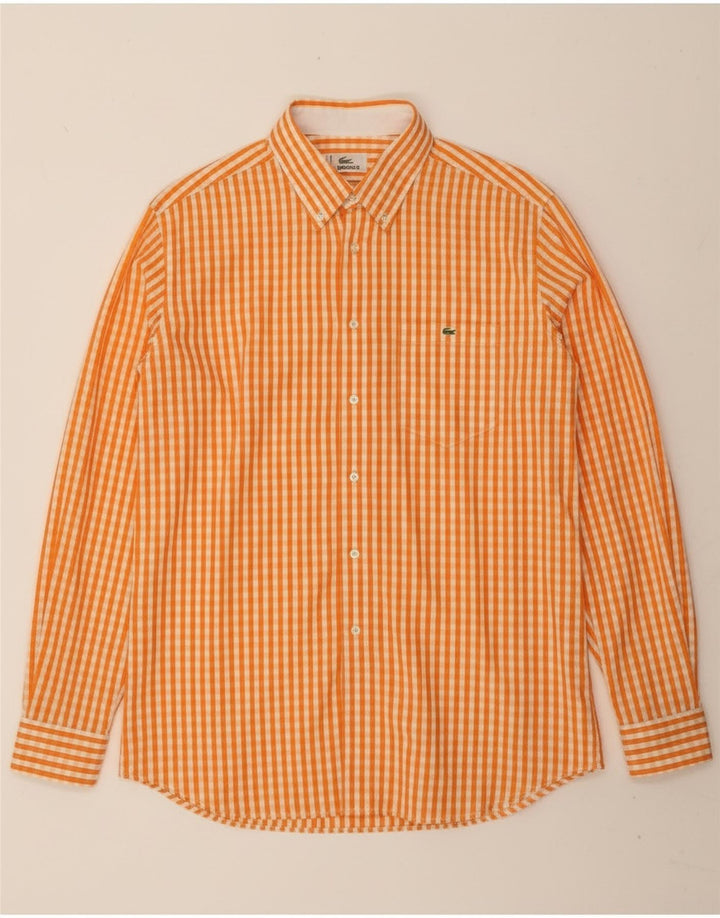 Camisa masculina Lacoste tamanho 42 grande laranja guingão