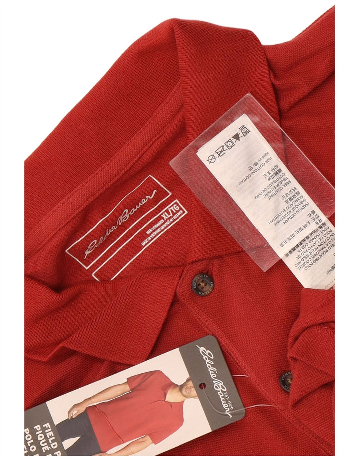 Camisa polo masculina Eddie Bauer XL algodão vermelho