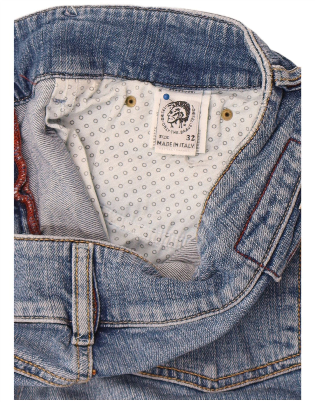 Shorts jeans feminino Diesel W32 grande algodão azul