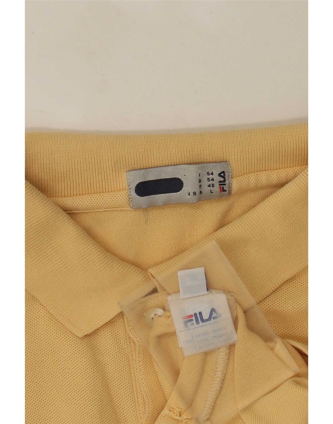 Camisa polo masculina Fila IT 54 grande algodão amarelo