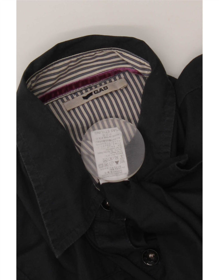 Camisa feminina Gas UK 12 algodão azul marinho médio