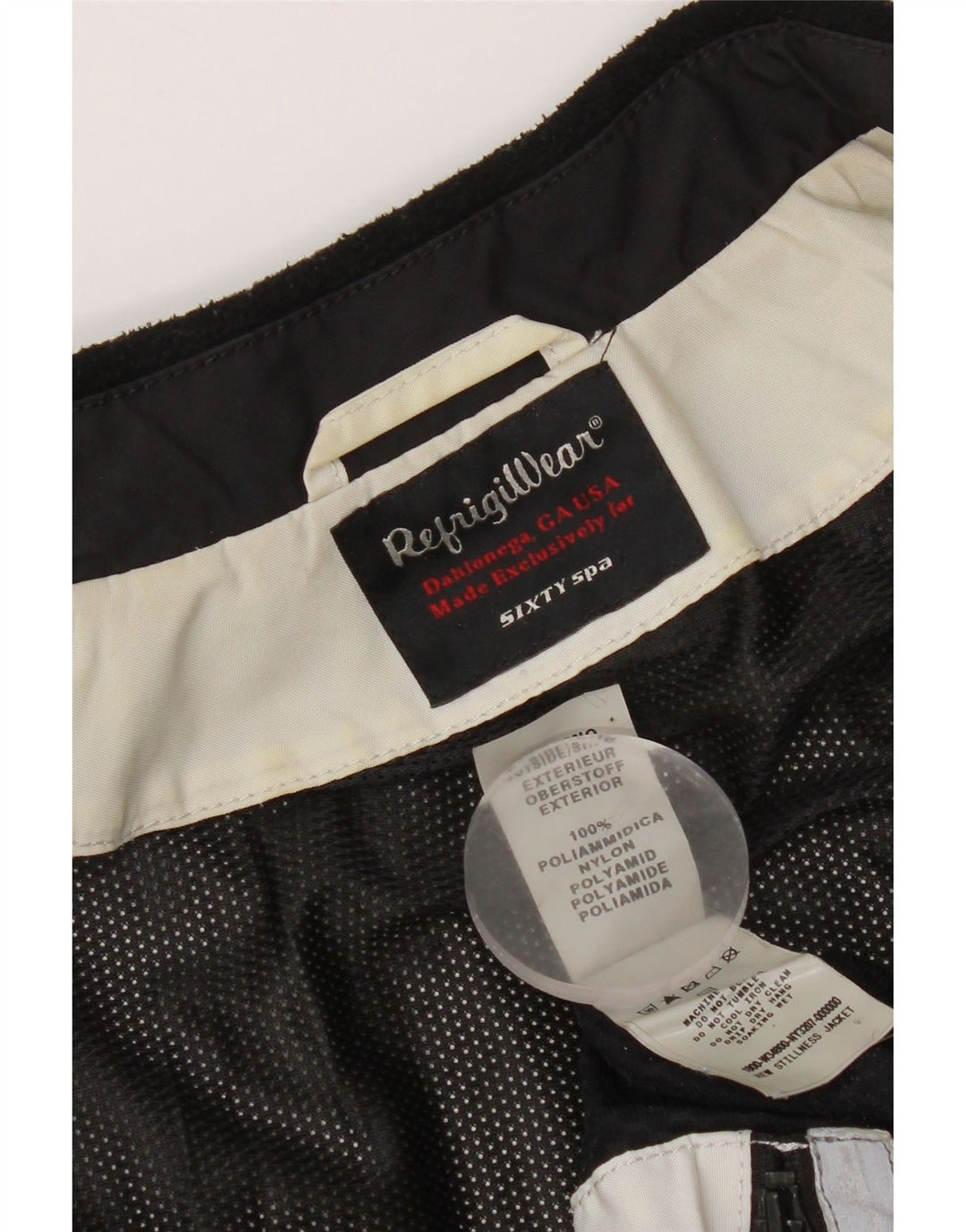 Jaqueta de chuva feminina Refrigiwear UK 14 grande poliamida branca