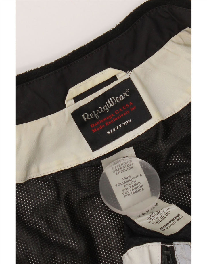Jaqueta de chuva feminina Refrigiwear UK 14 grande poliamida branca
