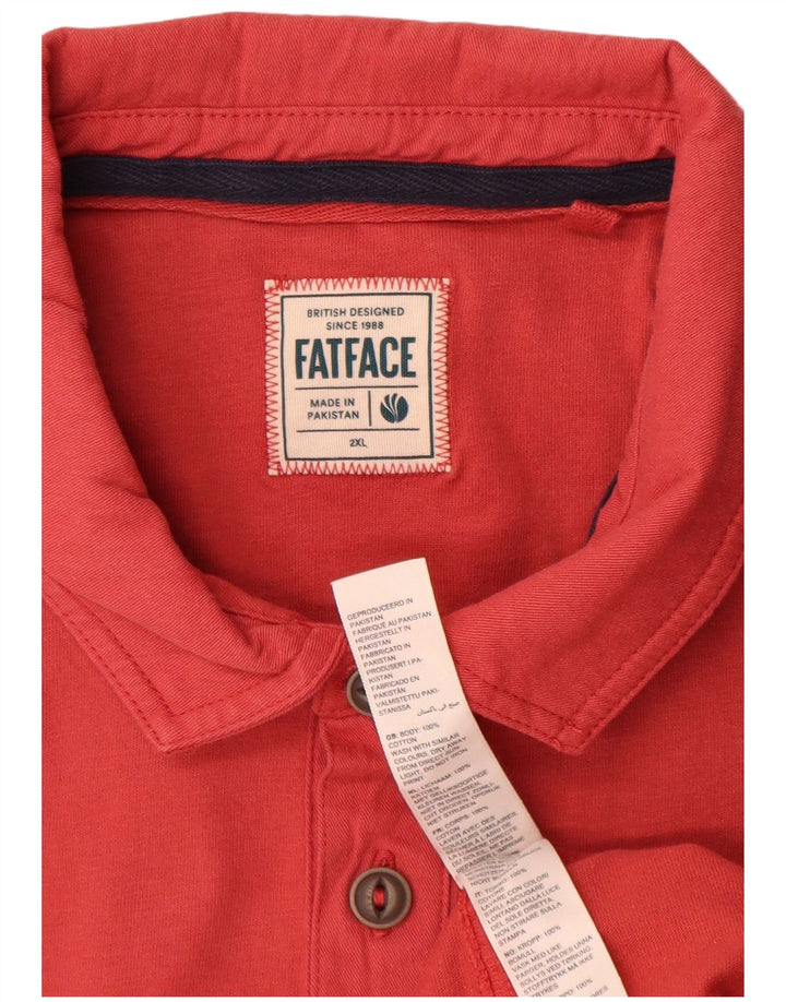 Camisa polo masculina Fat Face 2XL algodão vermelho