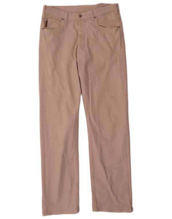 Calça masculina reta casual Armani W34 L33 algodão bege