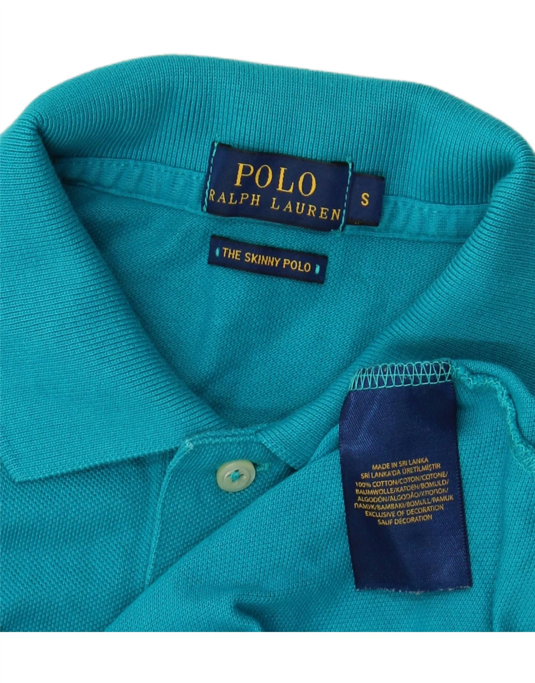 POLO RALPH LAUREN Masculino The Skinny Polo Skinny Polo Pequeno Algodão Azul