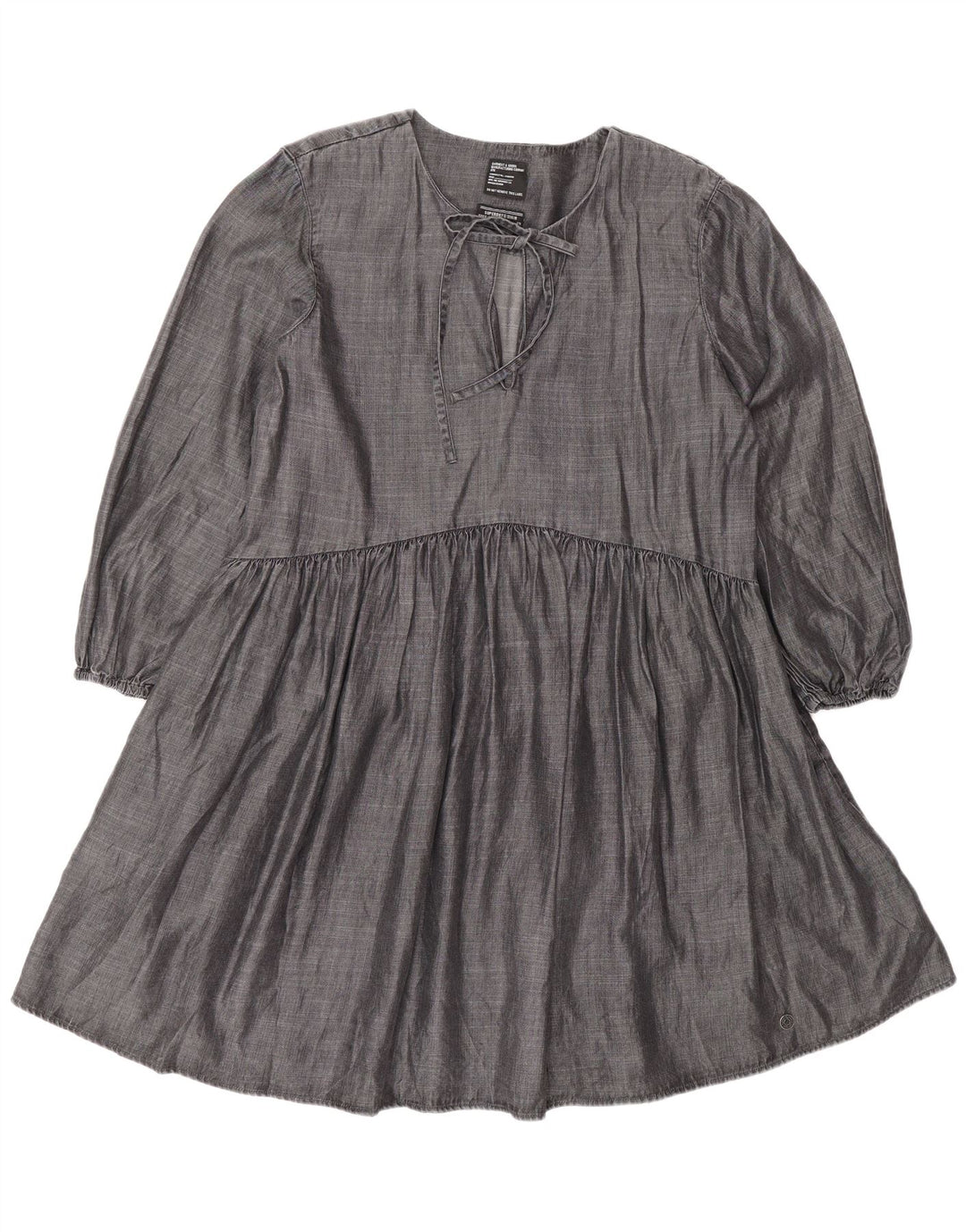 Vestido feminino Superdry manga comprida linha A UK 12 cinza médio Lyocell