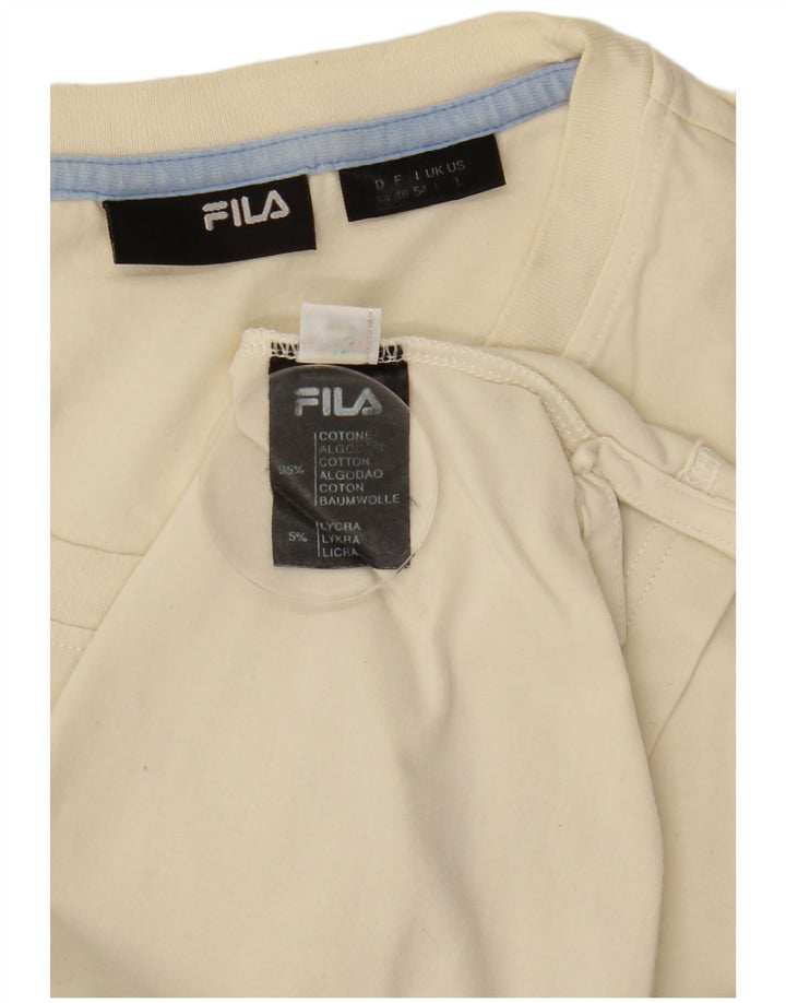Fila Mens Graphic T-Shirt Top Grande Algodão Branco