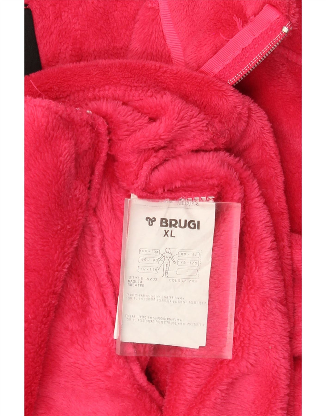 Jaqueta de lã feminina Brugi UK 18 XL poliéster rosa