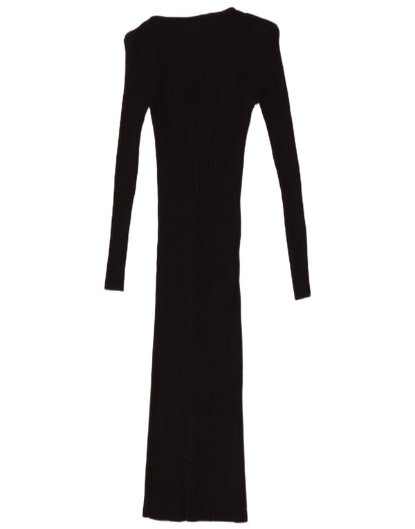 Vestido jumper feminino Zara de manga comprida Reino Unido 10 pequeno preto