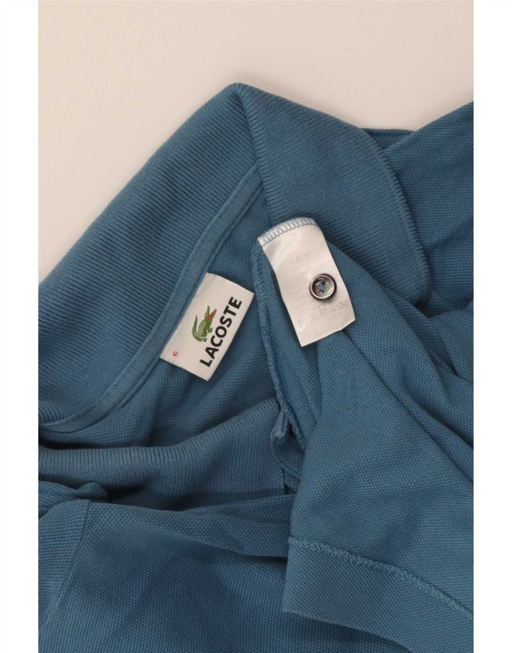 Camisa polo masculina Lacoste tamanho 6 XL azul algodão