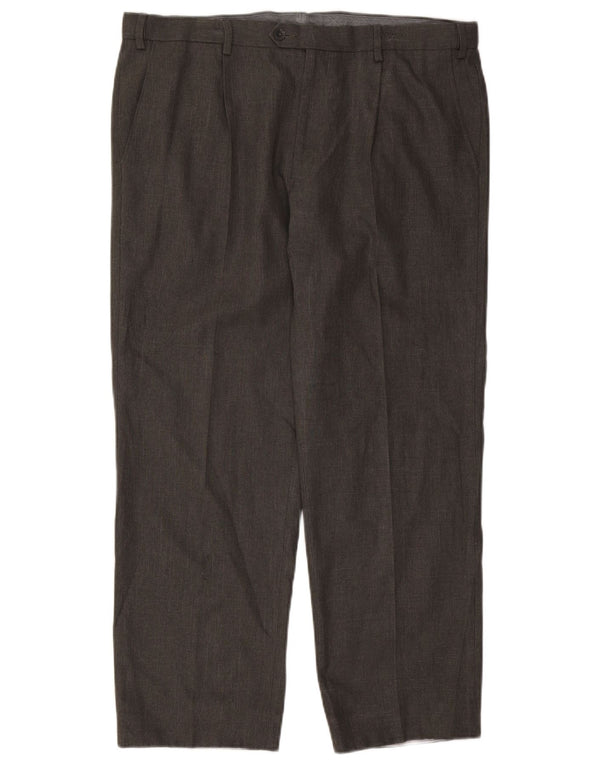 Marks & Spencer Mens Regular Suit Trousers W38 L29 Grey Polyester