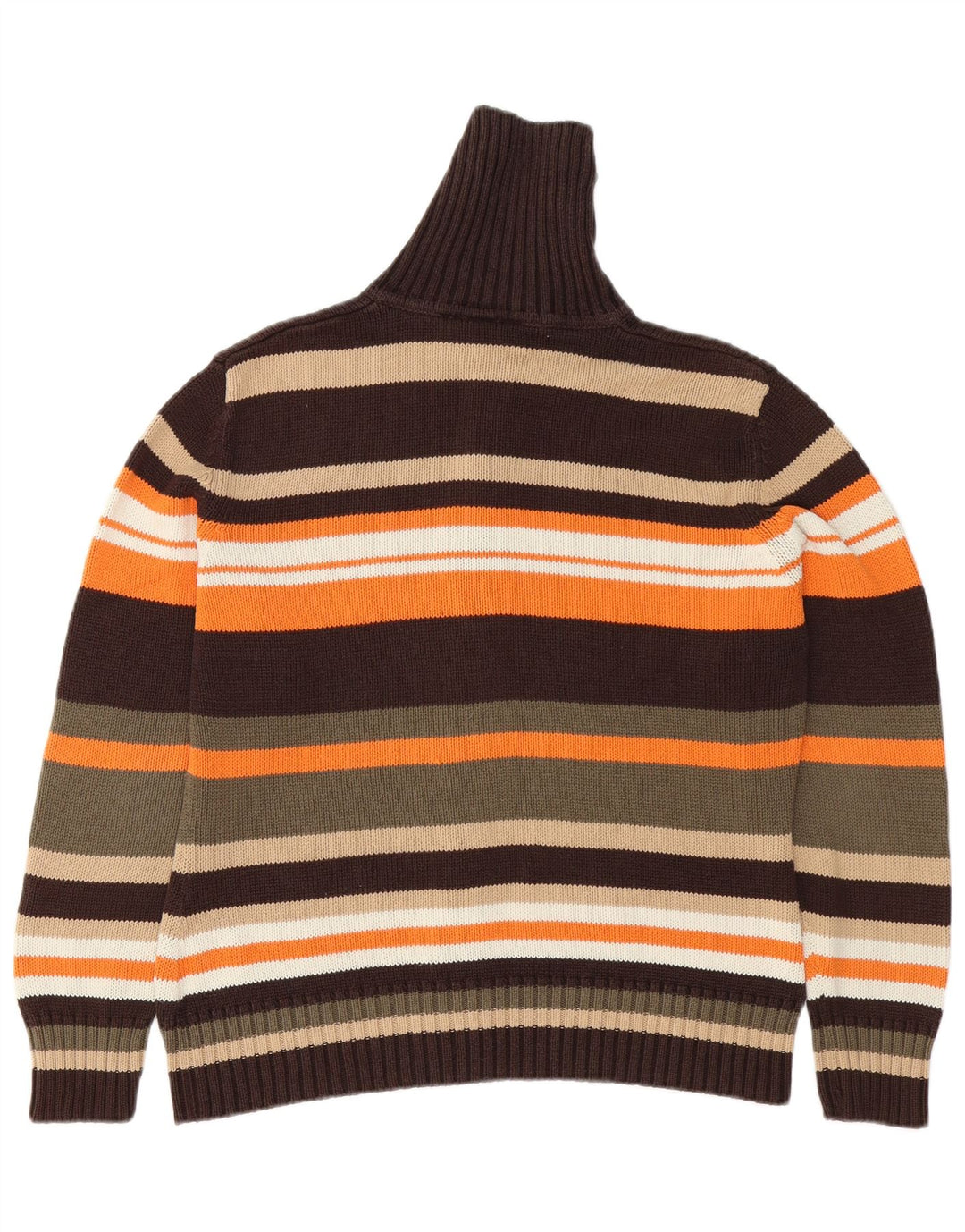 Suéter cardigã feminino VINTAGE Reino Unido 14/16 grande listrado multicolorido