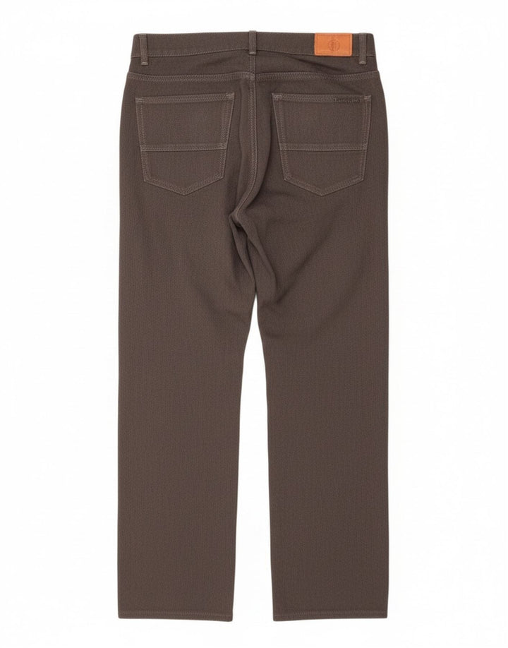 Calça feminina casual reta Trussardi W33 L29 poliéster cinza