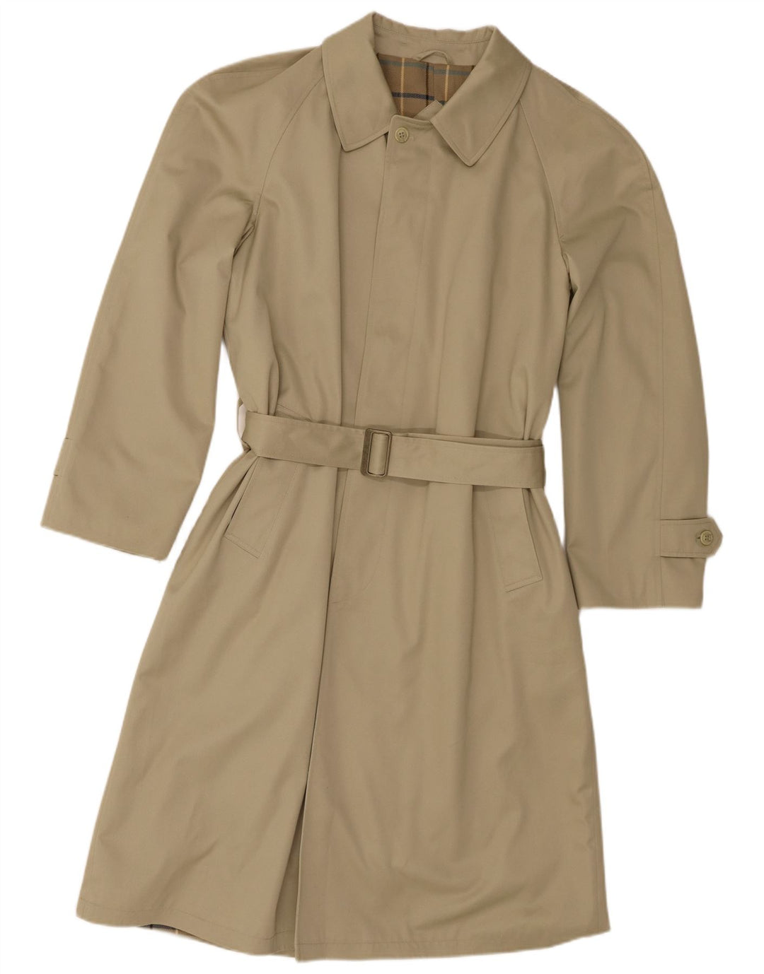 Trench Coat Vintage Masculino IT 46 Pequeno Poliéster Bege