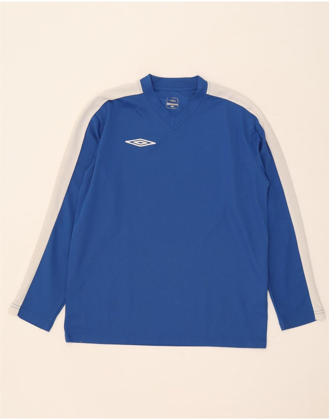 Umbro Mens Top Manga Longa Médio Azul Colourblock Poliéster