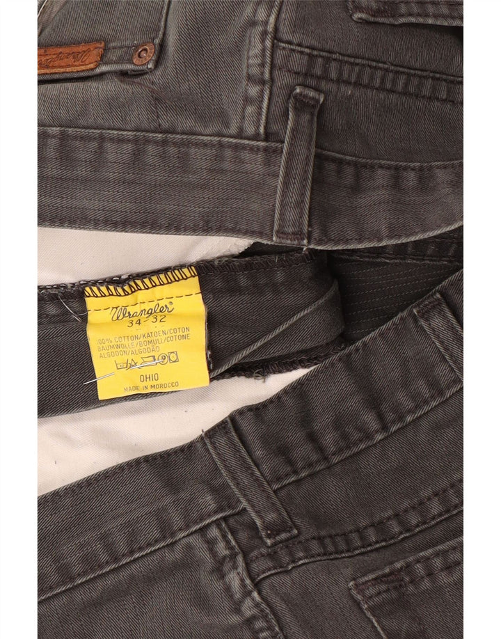 Wrangler Masculino Ohio Straight Jeans W34 L32 Cinza Algodão