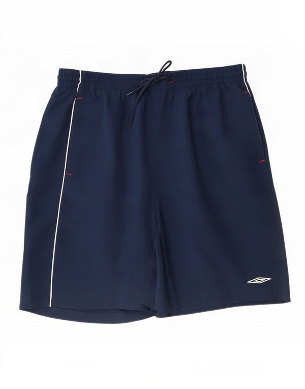 Shorts esportivos gráficos masculinos Umbro 2XL poliéster azul marinho
