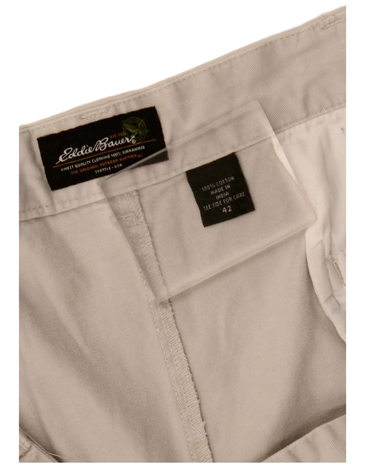 EDDIE BAUER Masculino Pegged Chino Shorts W42 2XL Algodão Cinza