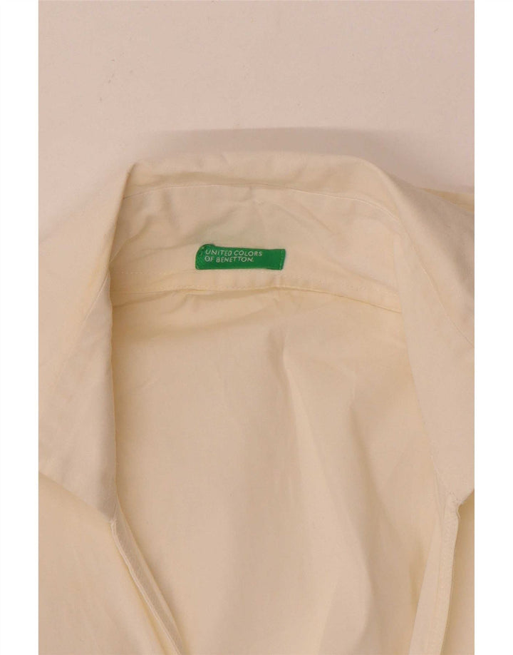 Blusa feminina Benetton Wrap Shirt UK 12 Médio Branco