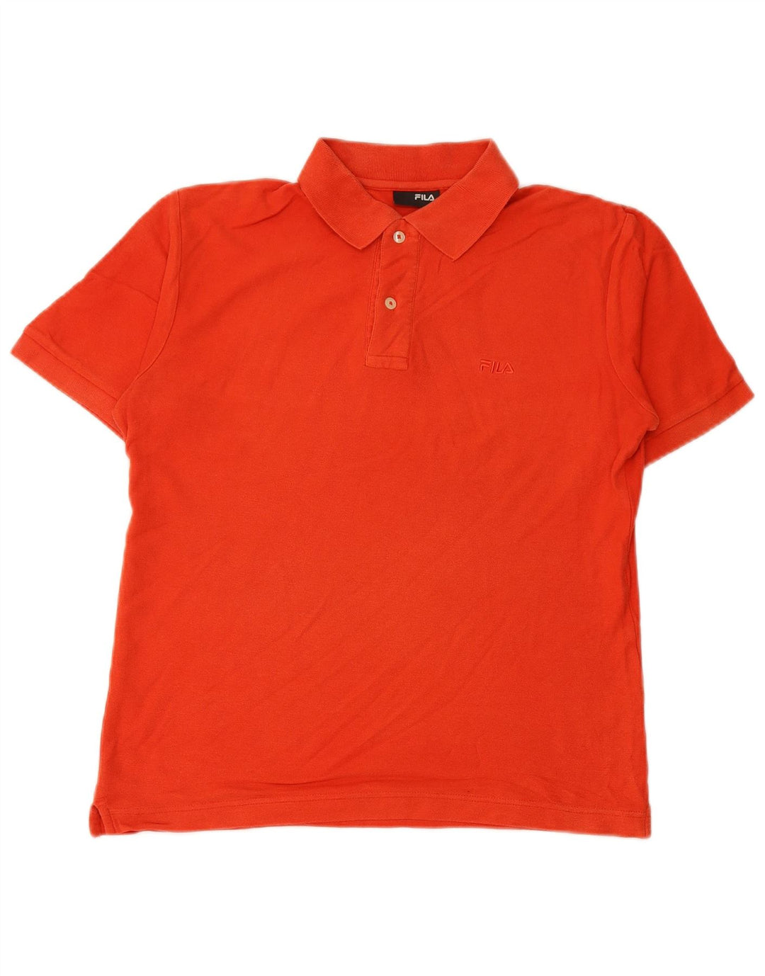 Camisa polo masculina FILA pequena laranja algodão
