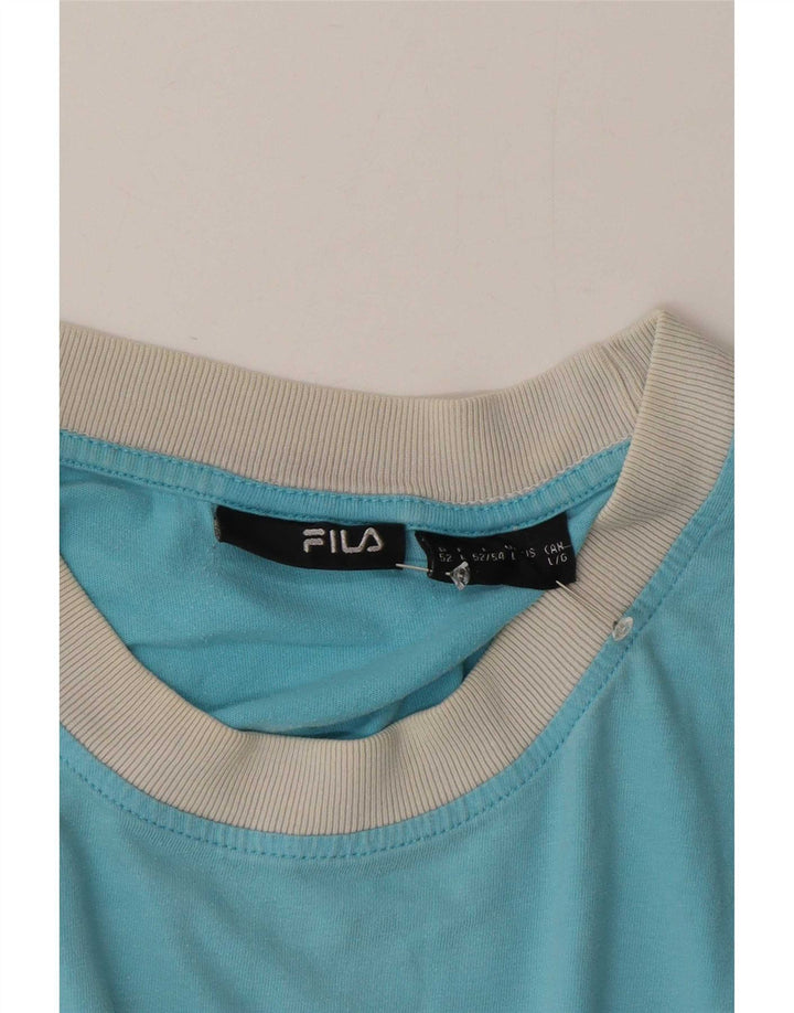 Camiseta masculina Fila Top grande bloco colorido azul