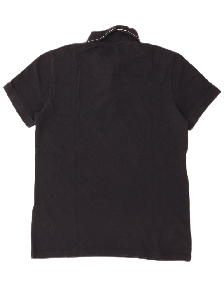 Camisa polo masculina Massimo Dutti médio algodão azul marinho
