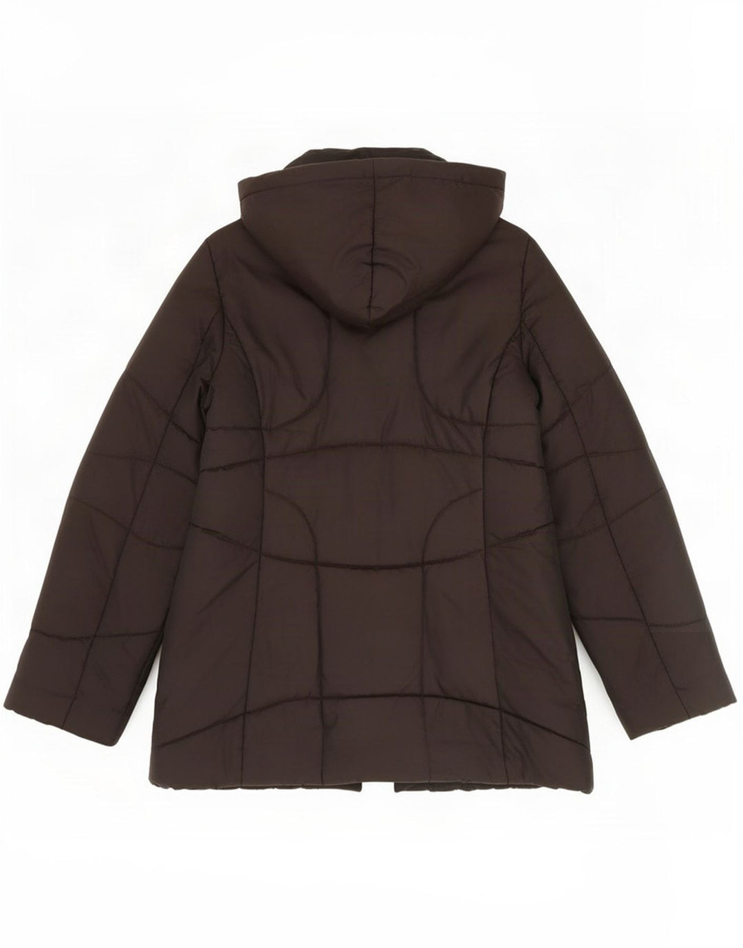 Casaco acolchoado com capuz feminino Intrend UK 12 poliéster marrom médio