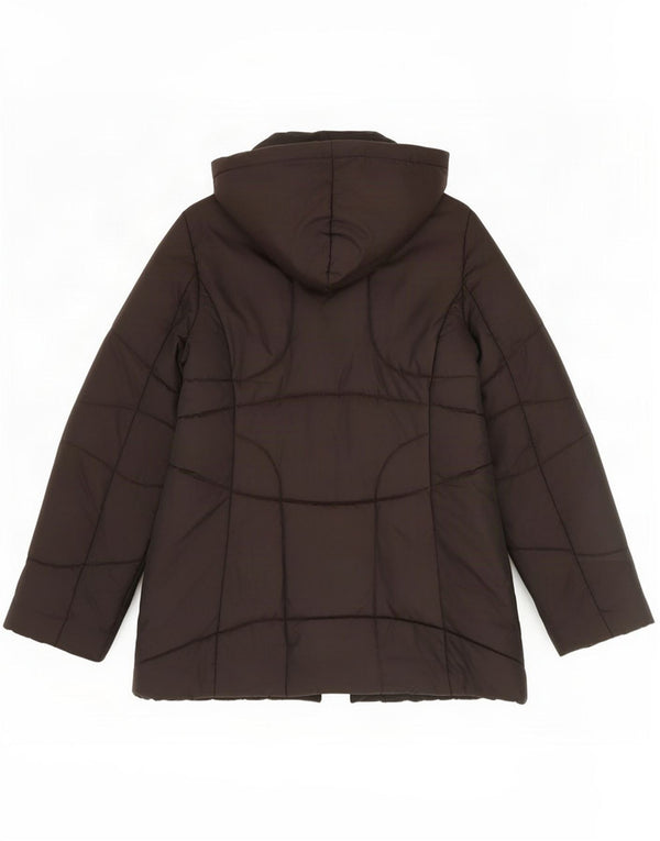 Casaco acolchoado com capuz feminino Intrend UK 12 poliéster marrom médio
