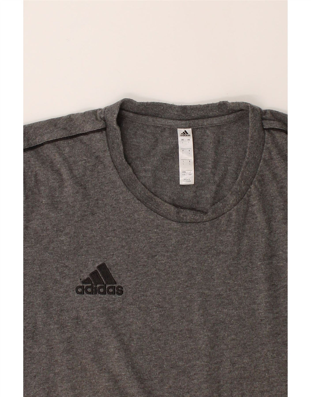 ADIDAS Mens T-Shirt Top Large Grey Cotton Vintage Adidas and Second-Hand Adidas from Messina Hembry 
