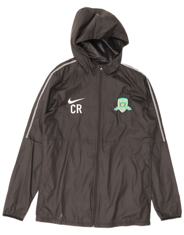 Jaqueta de chuva com capuz Nike Mens CR7 Graphic UK 38 poliéster preto médio
