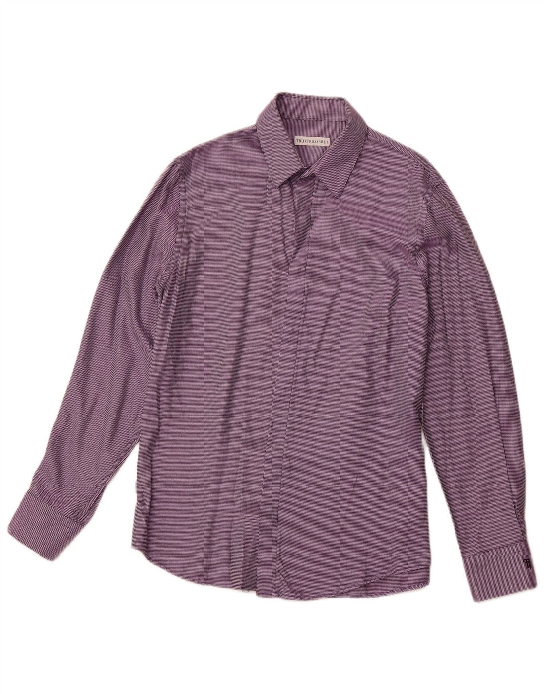 Camisa masculina TRUSSARDI tamanho 41 médio roxo manchado