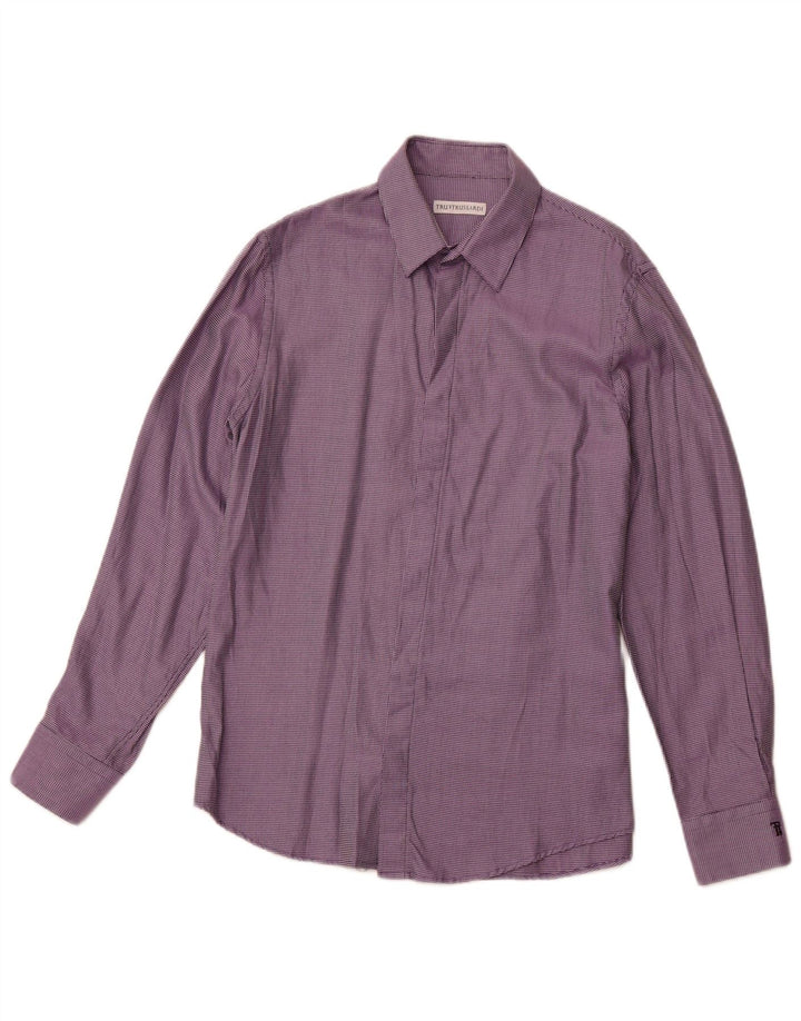 Camisa masculina TRUSSARDI tamanho 41 médio roxo manchado