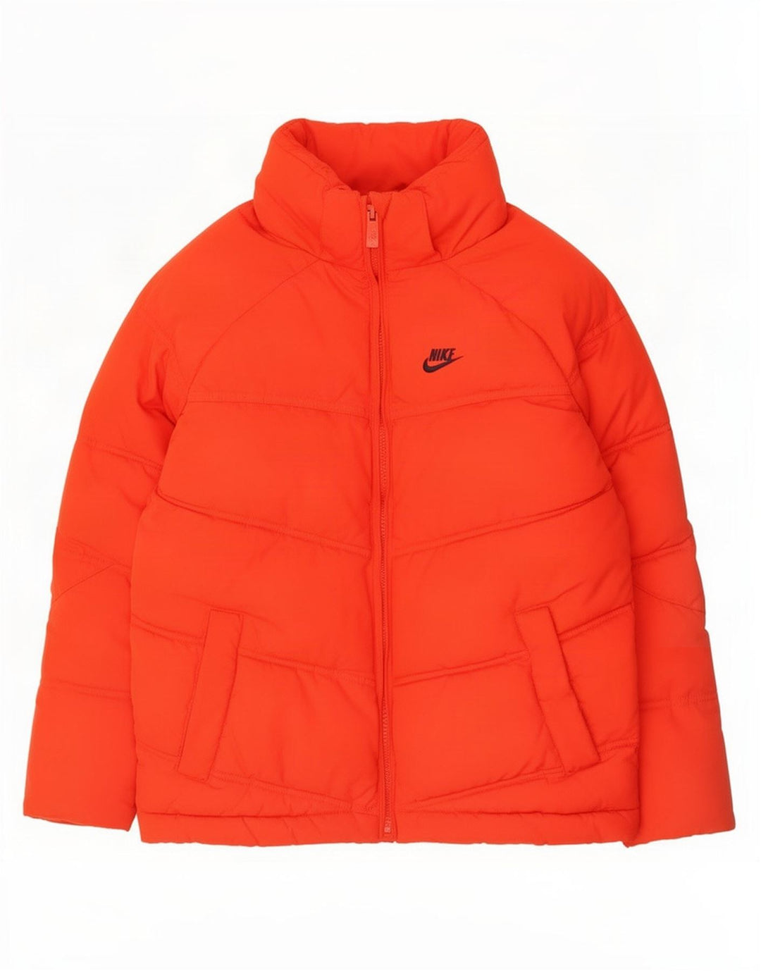 Jaqueta acolchoada com capuz Nike Boys 8-9 anos pequena poliéster vermelho