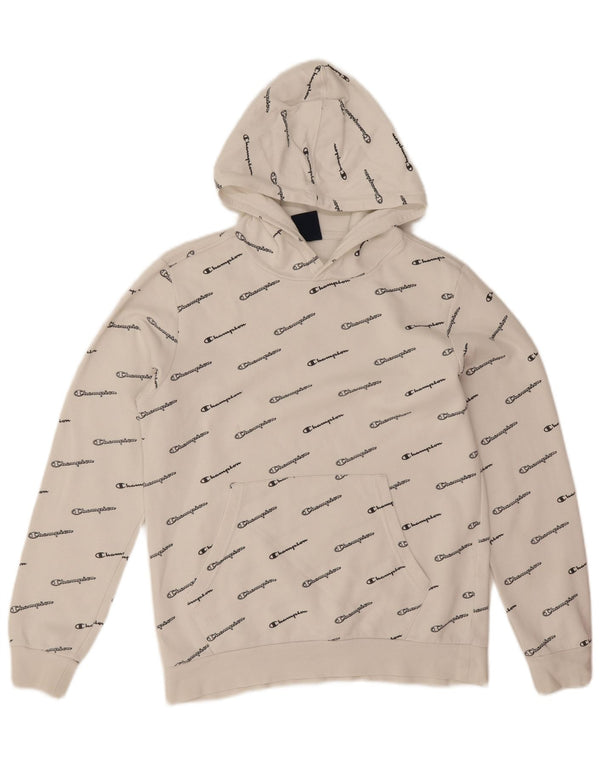 Jumper com capuz gráfico Champion Boys 13-14 anos XL algodão branco