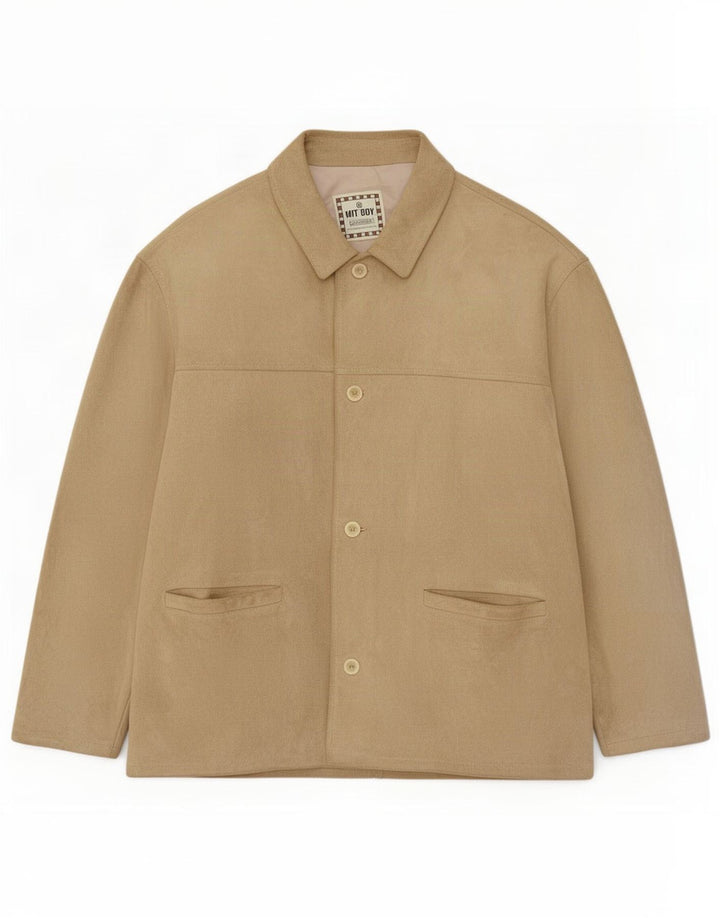 Jaqueta masculina de camurça Wit Boy IT 50 grande couro bege