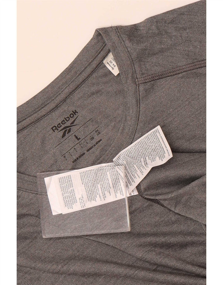 Camiseta masculina Reebok grande poliéster cinza