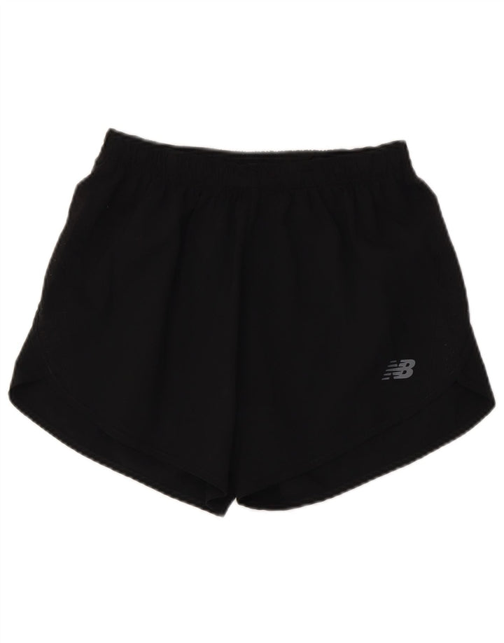 Shorts esportivos femininos New Balance poliéster preto pequeno