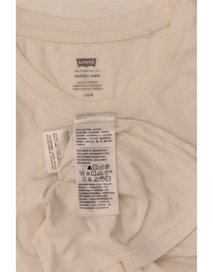 Camiseta feminina Levi's UK 14 grande algodão branco