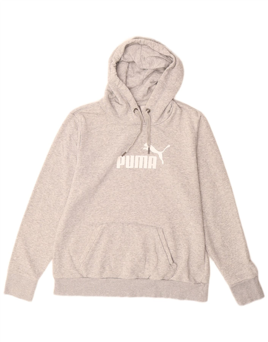 Puma feminino gráfico moletom com capuz Reino Unido 16 grande algodão cinza