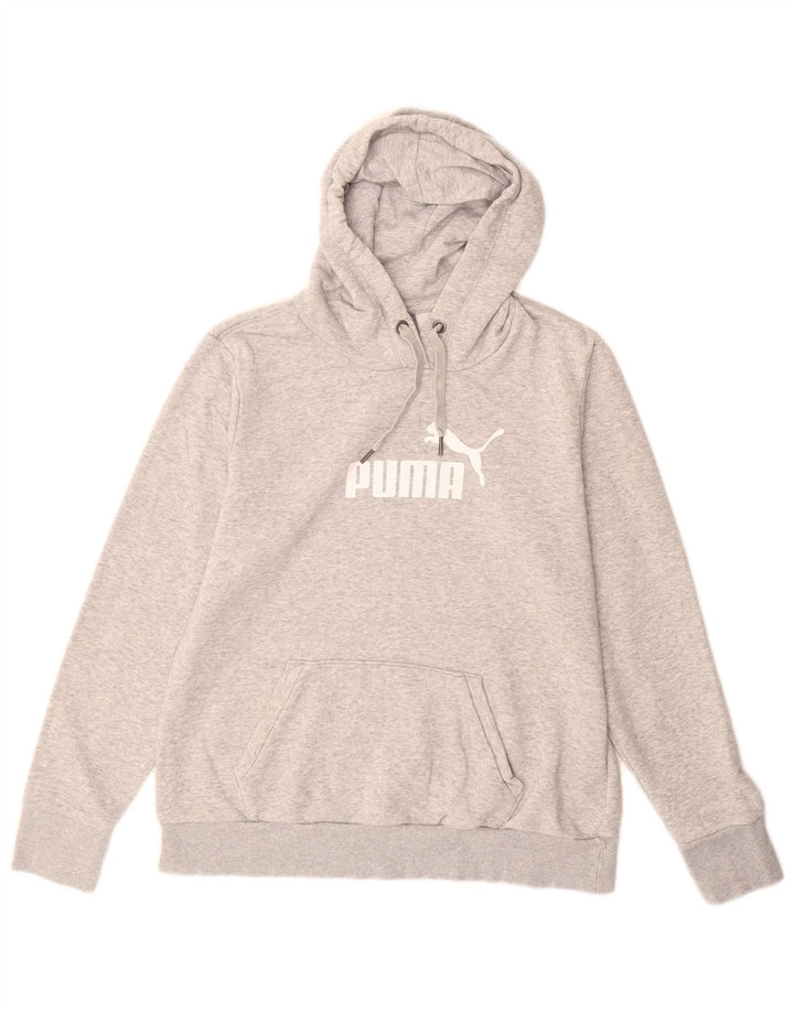 Puma feminino gráfico moletom com capuz Reino Unido 16 grande algodão cinza