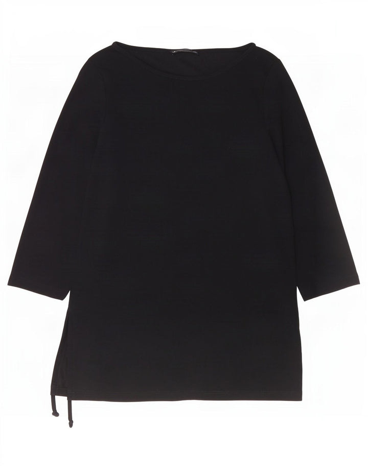 Marina Rinaldi Top feminino manga 3/4 UK 14 médio preto viscose