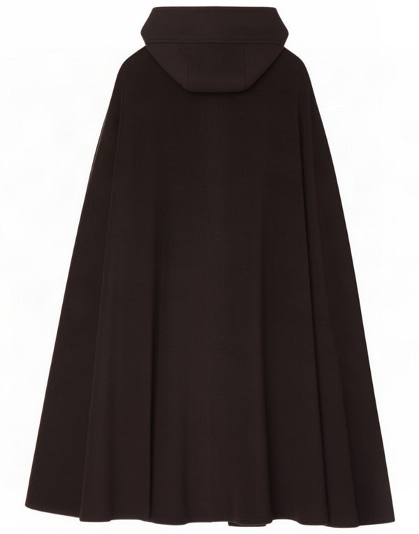 Casaco feminino vintage com capuz, tamanho único, preto