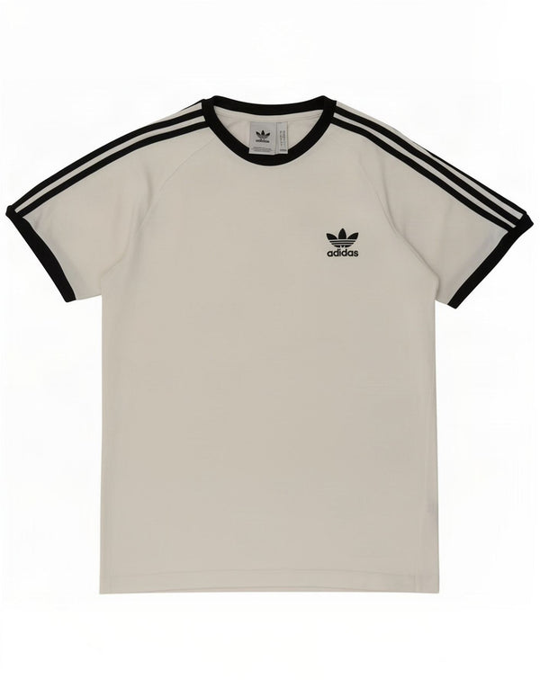 Adidas Mens Camiseta Top Grande Algodão Branco