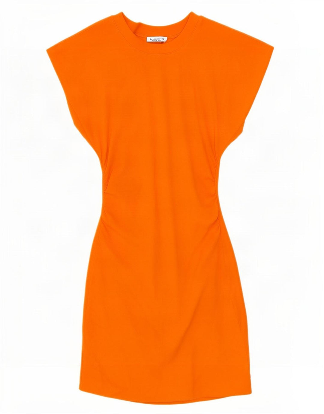 Vestido bainha feminino Zara Reino Unido 8 pequeno algodão laranja